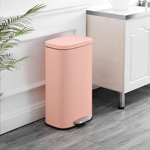 Curtis 8 Gal Step Trash Can Soft Close 25" (Flamingo Pink)