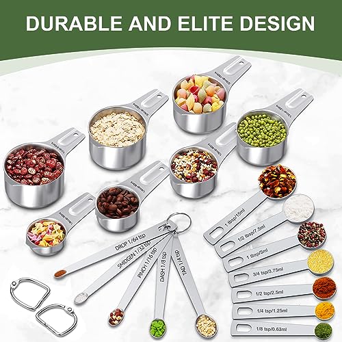 Measuring Cups and Spoons Set (Round Spoons)