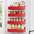 Magnetic Spice Rack for Refrigerator (Red / 4 Pack)