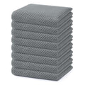100% Cotton Waffle Weave Kitchen Dish Towels 8 (Grey / 13 X 28 - 8 Pack)