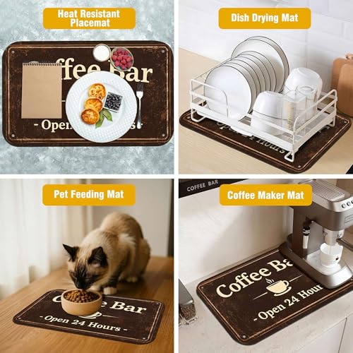 Vintage Coffee Bar Coffee Drying Mat 19" x 12" (Coffee Bar / 19" x 12")