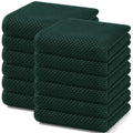 100% Cotton Waffle Weave Kitchen Dish Towels 12 (Blackish Green / 13 X 28 - 12 Pack)