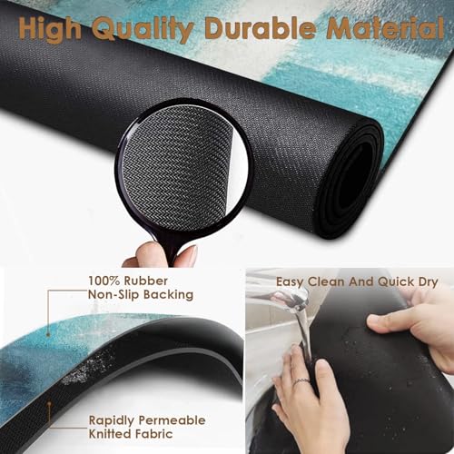 Coffee Mat for Countertops (Teal White Grey)