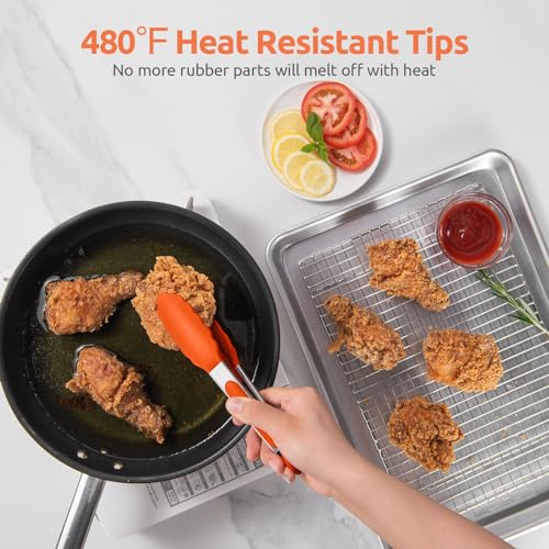Kitchen Tong for Cooking (Orange / 9 inch)