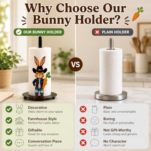Bunny Paper Towel Holder Countertop (Colorful Bunny)
