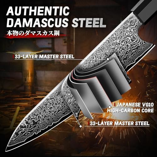 Damascus Knife Set 3 PCS (8.08")