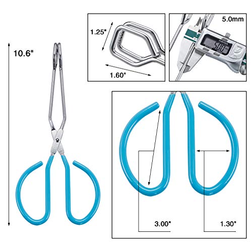 10 Inch Stainless Steel Scissor Tongs (blue 10"+10")