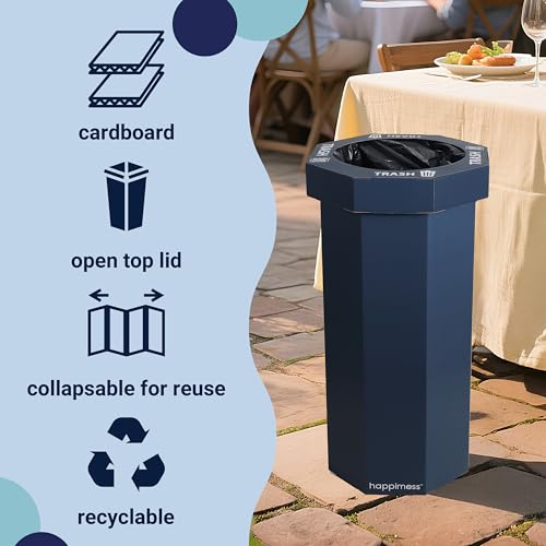 Fleur 25 Gal Trash Can Bin (Denim Blue)
