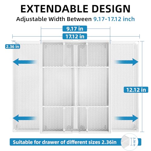 Expandable Desk Drawer Organizer (Expandable-White)