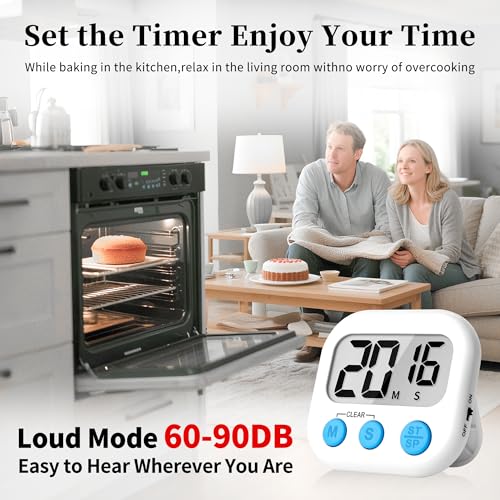 Digital Kitchen Classroom Timers for Kids Cooking 24pcs MulticolorA (White & Black & Pink & Green & Orange & Purple)