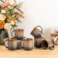 Ceramic Coffee Mugs Set of 6 (Cocoa Mocha / 14 OZ (Set of 6))