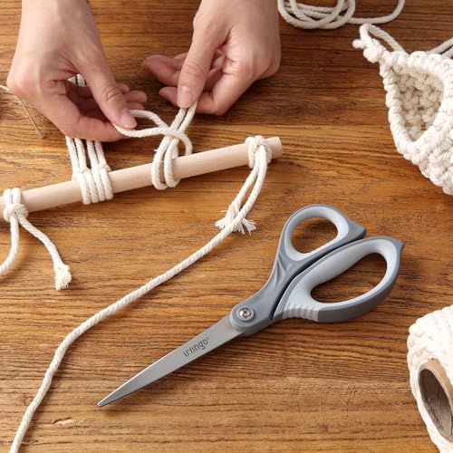 3 Pack 8.5" Sharp Scissors for Office Heavy Duty All Purpose (Gray)