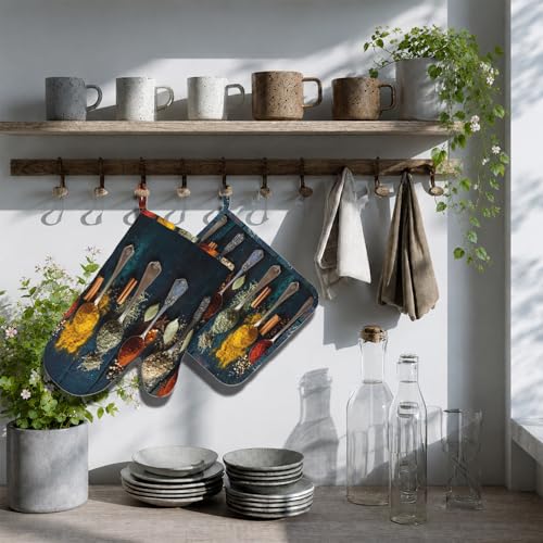 Various Herbs and Spices Oven Mitts and Pot Holders Sets Non (Various Herbs and Spices)