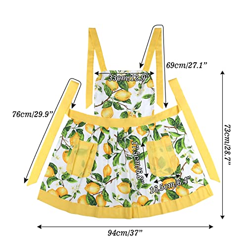 Thick Lemon Cotton Apron (Yellow-elegant)