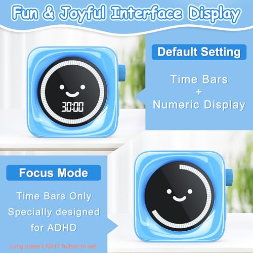 Visual Timers for Kids (2 Pack Blue)