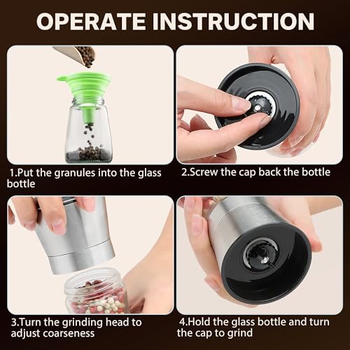 M JINEMEI Salt and Pepper Grinder Tall Size (7.5″H-1 Pack)