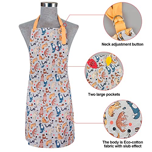 Oven Mitts and Pot Holders with Chef Apron (Cat)