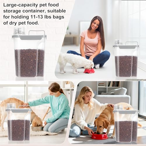 10 13 Lbs Upgrade Capacity Dog Cat Food Storage Container (Grey / 10L-1pack)