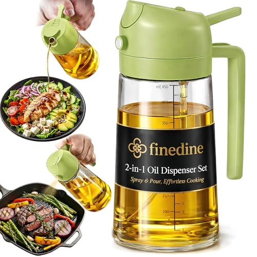 16 oz Glass Olive Oil Sprayer for Cooking (Green)