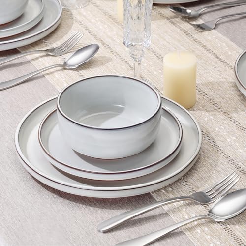 Stoneware Dinnerware Sets for 4 (Glacier White / Service for 4)