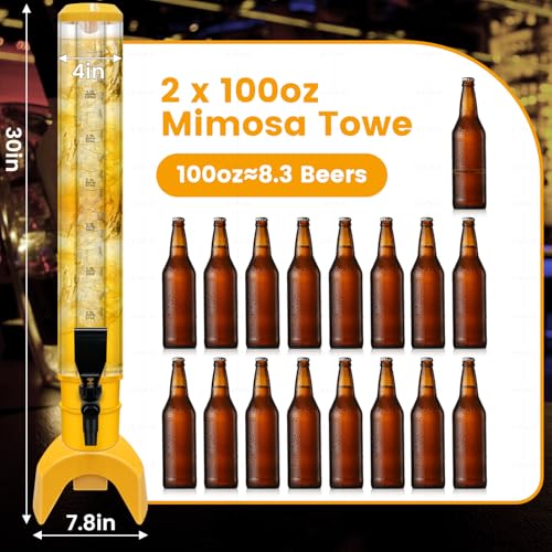 2 Pcs Beer Dispenser (Yellow-3L/100Oz)