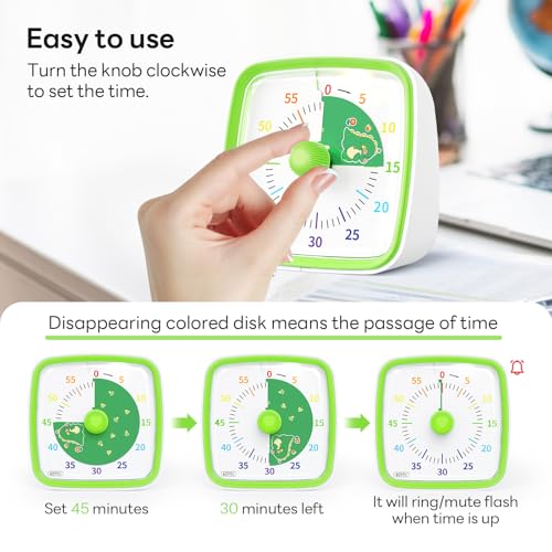 Visual Timer with Night Light (Green-dinosaur)