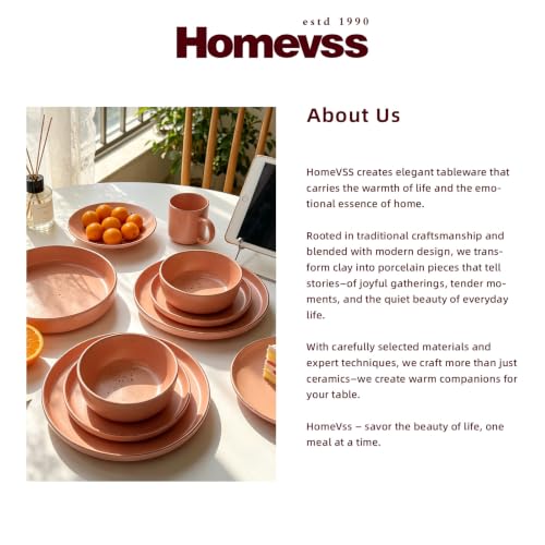 HomeVSS 20 Piece Dinnerware Set (Service for 4 - 20pc Set / Matte Rose)