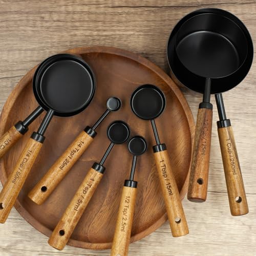 Measuring Cups and Spoons Set of 8 (Black)