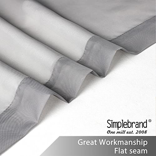 Grey Short Sheer Curtains 45 Inch Length for Small Windows (Charcoal Grey / 42"W x 45"L (Pack of 2))