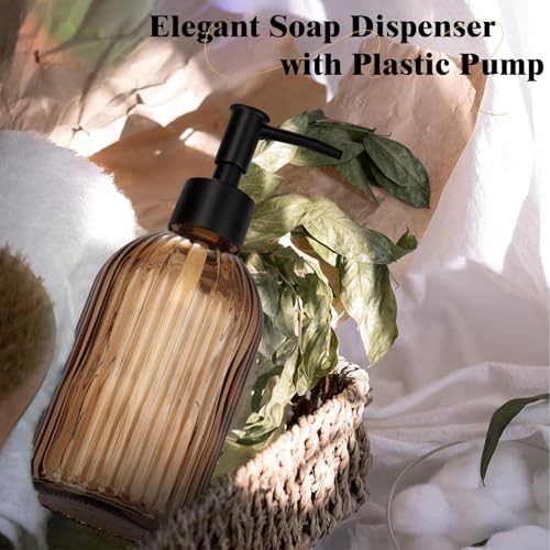Glass Soap Dispenser (Striped Brown)