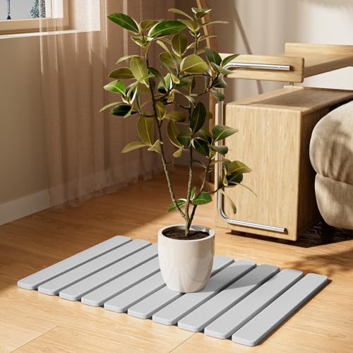 Foldable Stone Bath Mat (Light Gray / 23.5" x 15.4" (Rectangular))