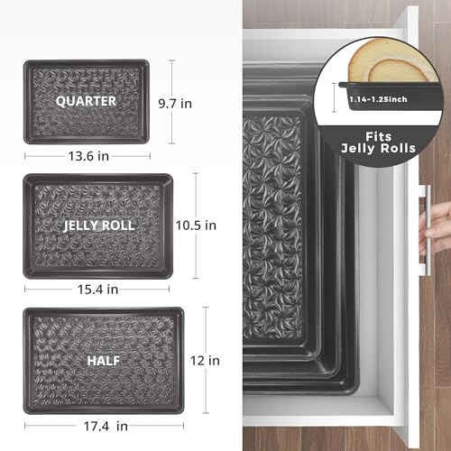 Nonstick Baking Sheet Pan Set of 3 (Graphite Gray)