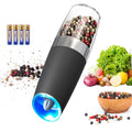 Gravity Electric Pepper Grinder Salt Grinder Pepper Griner Mill Electric with LED Light (Black-Unit 1-Battery)