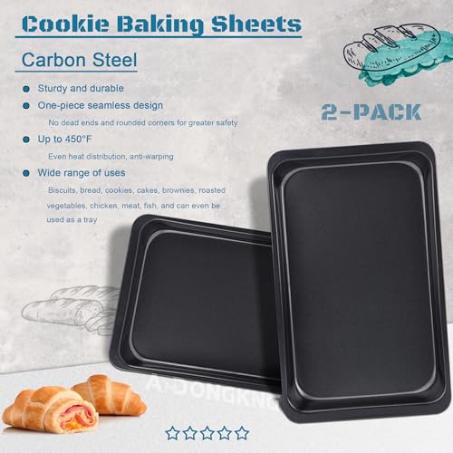 Nonstick Carbon Steel Cookie Baking Sheets (12 X 7.5 X 1.4 IN)