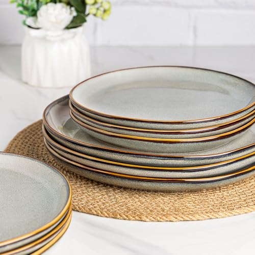 Ceramic Plates Set of 6 (Green Wheat / 8.5 Inch)