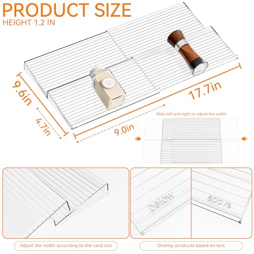 4 Pack Adjustable Narrow Spice Rack for Drawer (Pack of 4 / Small-9" to 17.7")