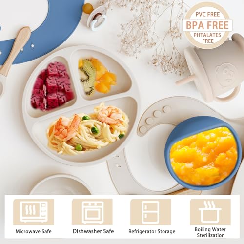 Silicone Baby Feeding Set (Beige)