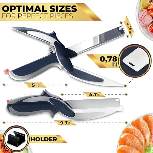2 in 1 Kitchen Scissors for Food (Black-1pc)