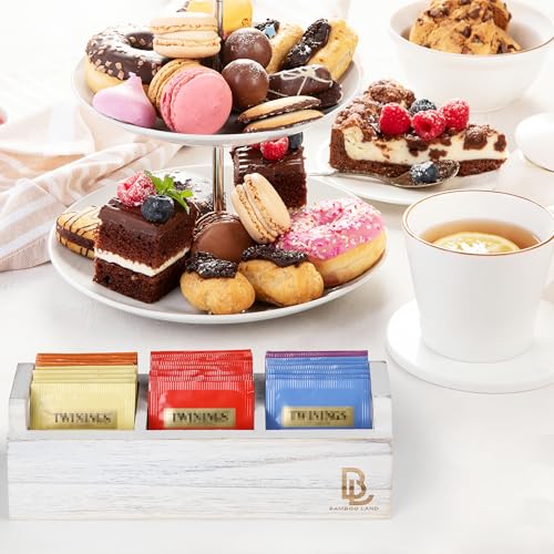 Wooden Tea Bag Organizer (White)
