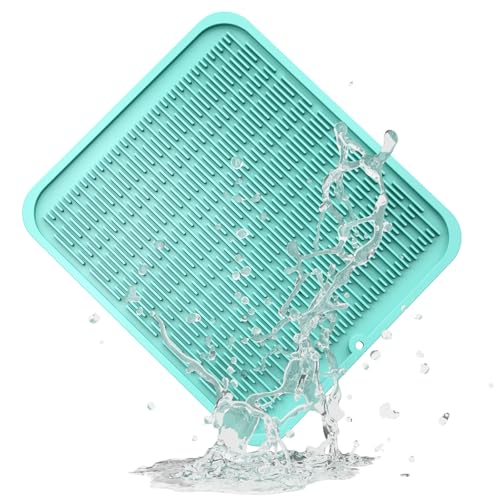 Oversized Silicone Dish Drying Mat for Kitchen (Mint Green / 18" x 16")