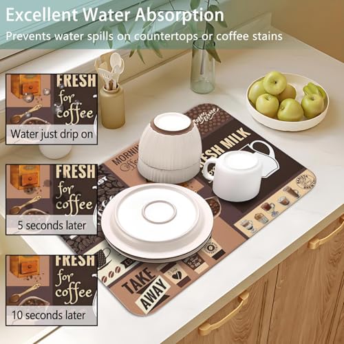 Dish Drying Mat 2 (Coffee-2 / 2-Pack)