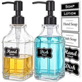 2Pack Hand & Dish Glass Soap Dispenser with Black Rust Proof Pump (Matteblack)