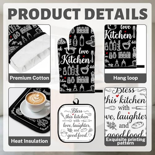 Black and White Kitchen Decor Set (Black White)