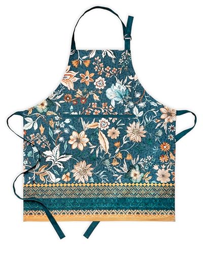 Aprons for women with Pocket 100% Cotton Pack of 1 (088 - Luxury Loft - Dark Teal)