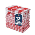 100% Cotton Kitchen Dish Cloths (12"x12" - 12 Pack / 06: Red)