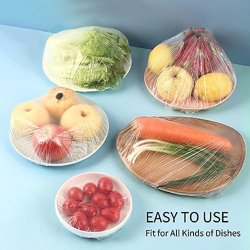 200pcs Colorful Plastic Bowl Covers Dish Cover Food Cover (Color-200pcs / Red+Yellow+Blue)