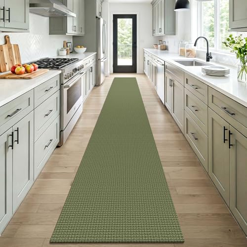 Braided 2x16 Runners Rugs for Hallway (Olive Green/Earthy Green / 2' x 16' (Runner))