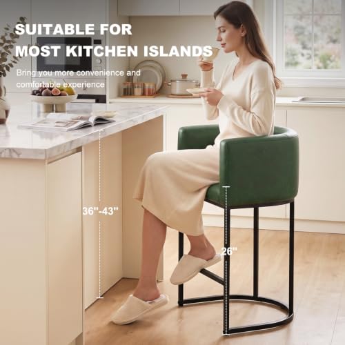 26" H Counter Height Bar Stools Set of 1 (Green / Set of 1)