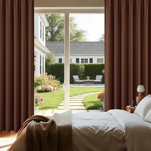 Brown Blackout Curtains 90 inch Length 2 Panels Set (Brown / 52"W x 90"L (Pack of 2))