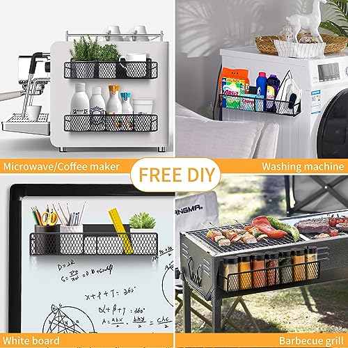 Magnetic Spice Rack for Refrigerator (Black / 6 Pack)